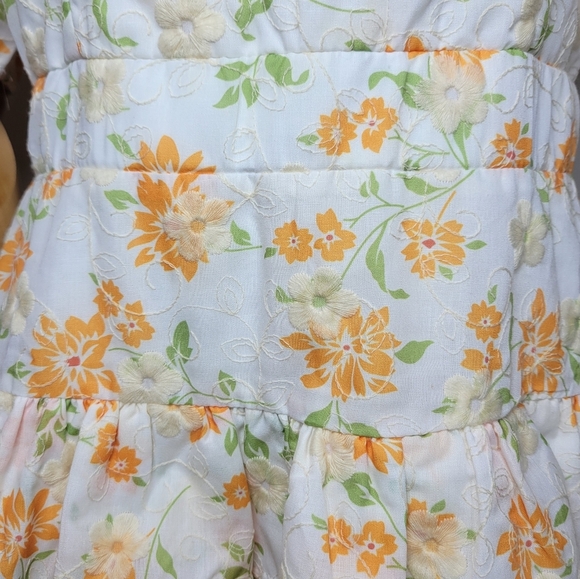 Adelyn Rae Embroidered Floral Dress M Cottagecore Ruffle Mini - Picture 4 of 12
